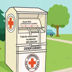 Kontener PCK przyjmuje ubrania. Pomóż potrzebującym, wrzucając odzież. Dziękujemy!