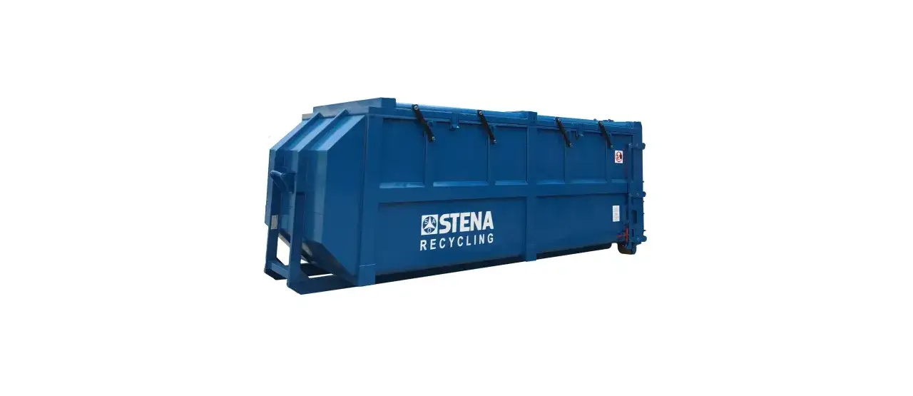Duży, niebieski kontener Stena Recycling, idealny na makulaturę.