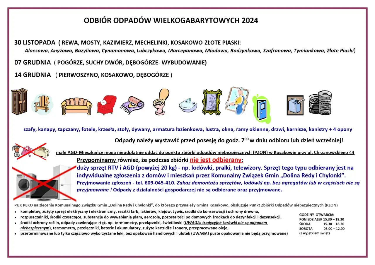 Odbiór odpadów wielkogabarytowych: szafy, kanapy, fotele, lodówki, pralki, telewizory – to rzeczy, co można wyrzucić na gabaryty.