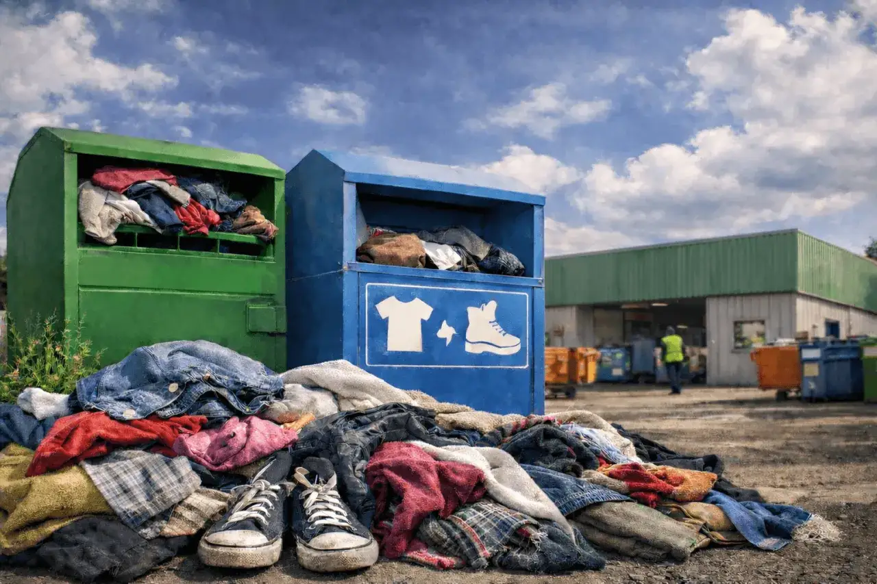 Stare ubrania i buty czekają na recykling. Zastanawiasz się, gdzie wyrzucić starą kołdrę? Tutaj!